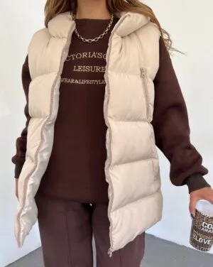 Veste Sans Manche Beige