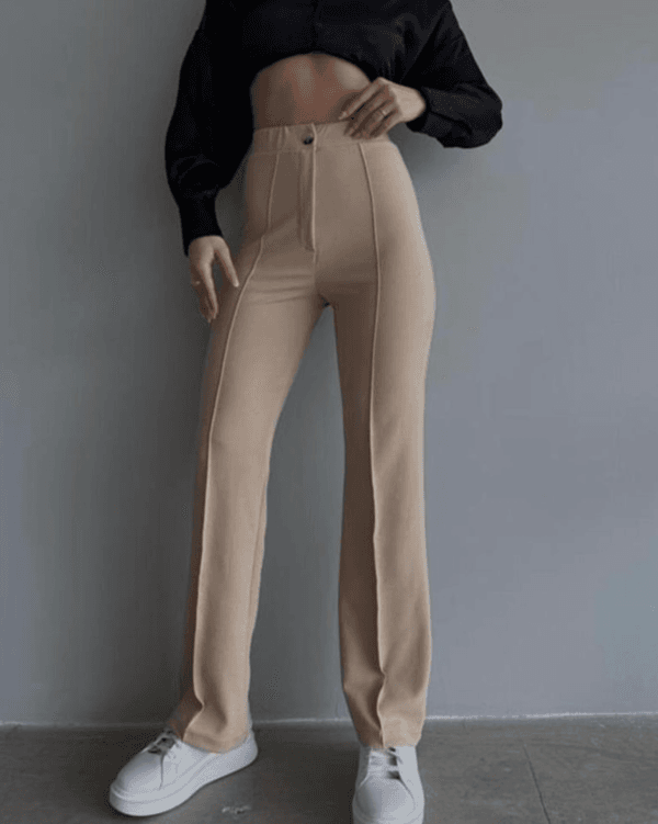 Beige High Waist Troussers