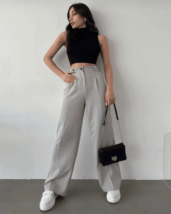 Grey Palazzo Pants - Image 4