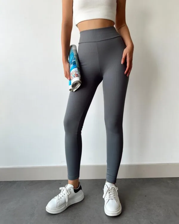 High Waist Dark Grey Legging - Image 4