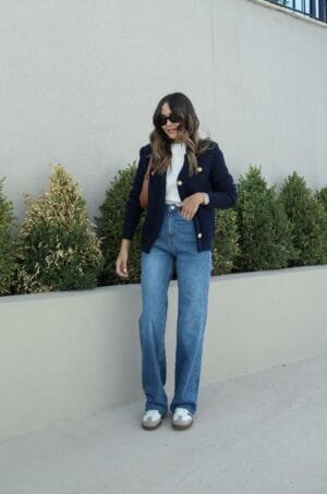 Ashley Blue Straight Palazzo Jeans