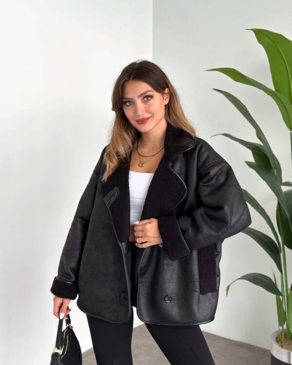 Olga Black Suede Jacket - Image 2