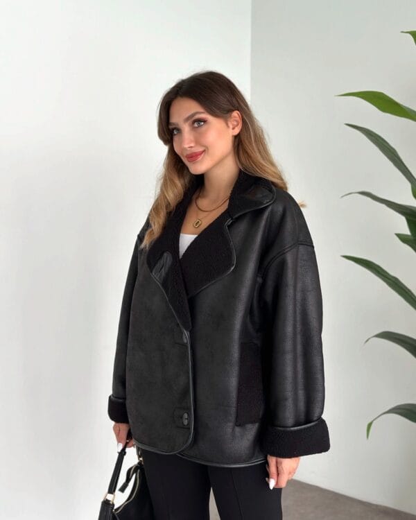 Olga Black Suede Jacket - Image 3