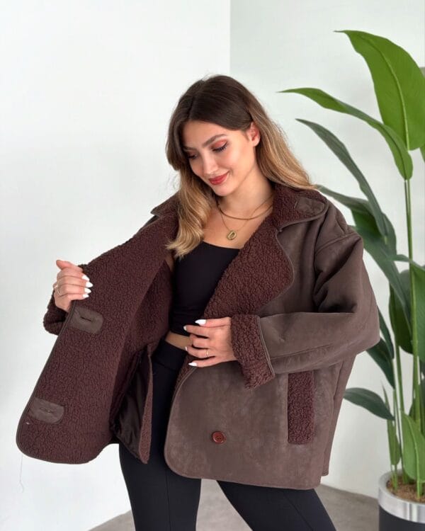 Helen chocolate Brown Jacket - Image 3