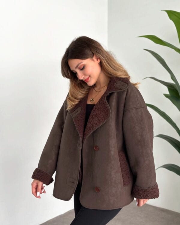 Helen chocolate Brown Jacket - Image 4