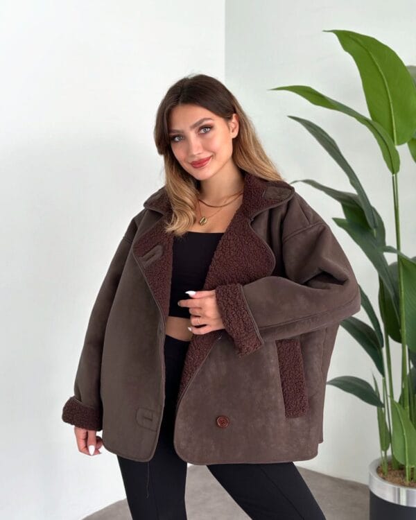 Helen chocolate Brown Jacket - Image 2