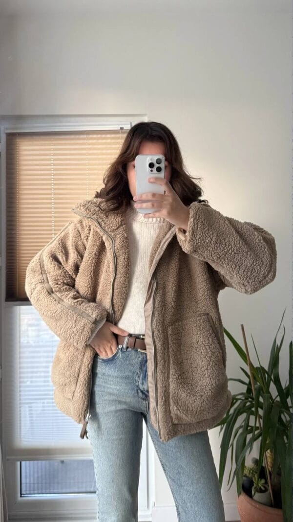 Fluffy Teddy Oversize Jacket - Image 2