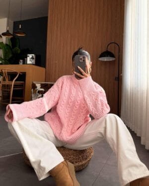 Rose Braided Sweater