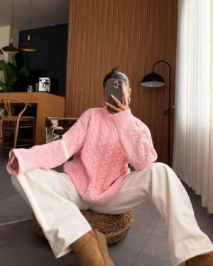 Rose Braided Sweater