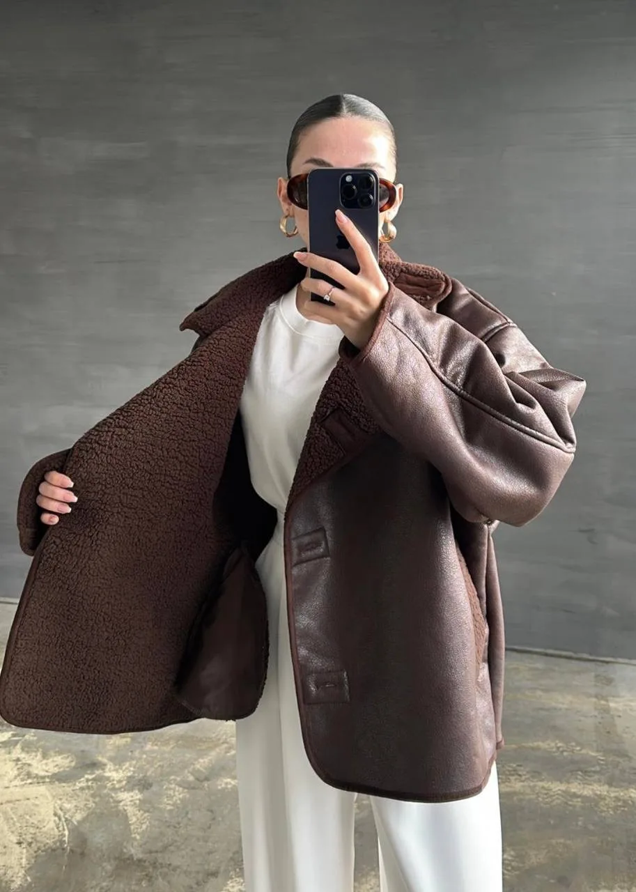 Olga Brown Jacket - Image 3
