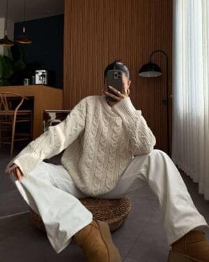 Pearl Braided Sweater